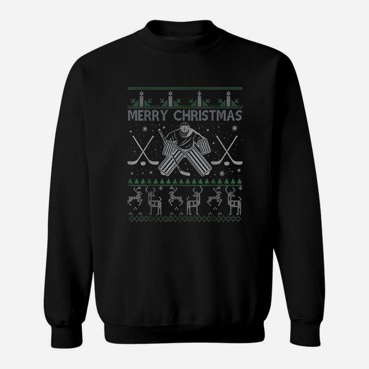 Ice Hockey Goalkeeper Christmas Ugly Sweater Xmas Gifts Sweat Shirt