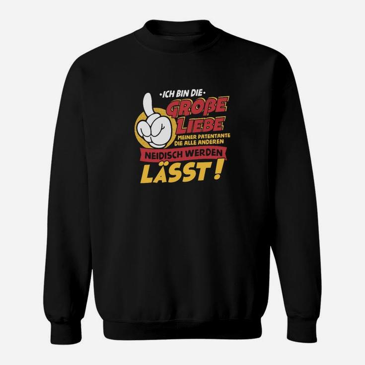 Ich bin die große Liebe Cartoon-Hand Herren Sweatshirt in Schwarz, Lustiges Design