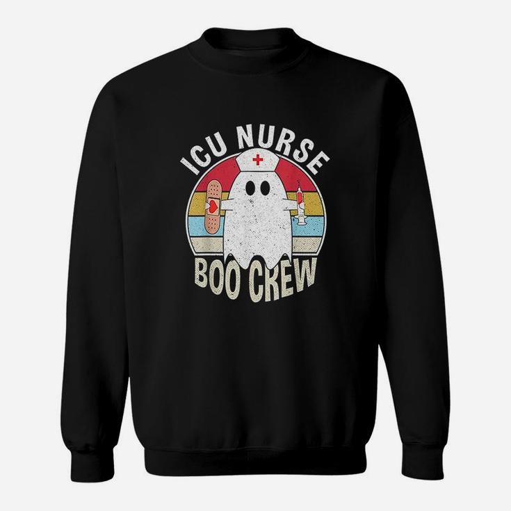 Icu Nurse Boo Crew Ghost Funny Retro Nursing Halloween Sweat Shirt