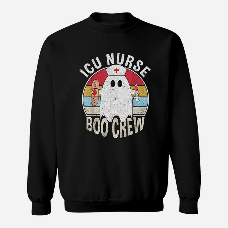 Icu Nurse Boo Crew Ghost Funny Retro Nursing Halloween Sweat Shirt