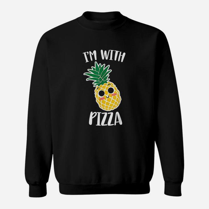 Im With Pizza Funny Halloween Pineapple Pizza Couple Sweat Shirt
