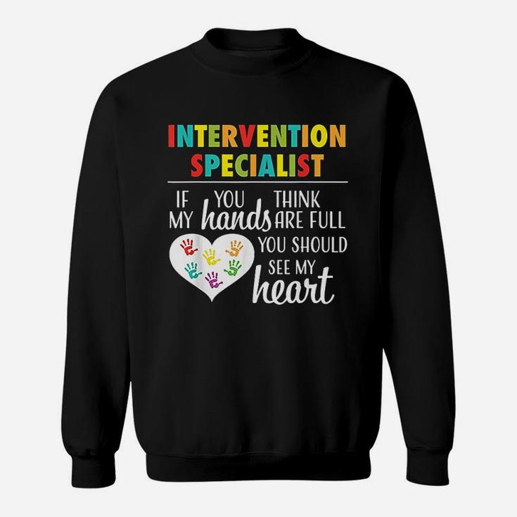 Intervention Specialist Cute Heart Teacher Gift Sweat Shirt
