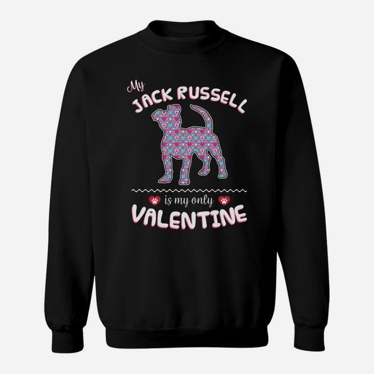 Jack Russell Dog Valentine Hear For Jack Russell Mom Sweat Shirt