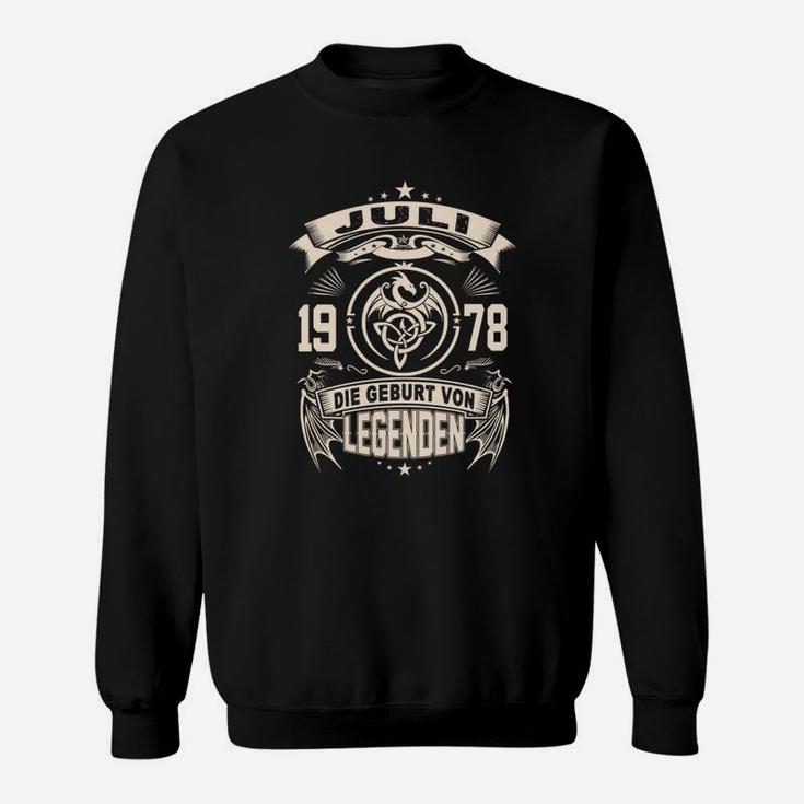 Jubiläums-Sweatshirt Legendäre Geburt 1978, Retro Design Schwarz