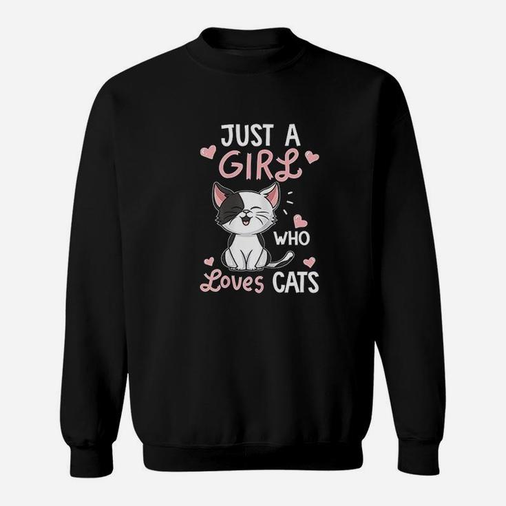 Just A Girl Who Loves Cats Cute Cat Lover Gift Sweat Shirt