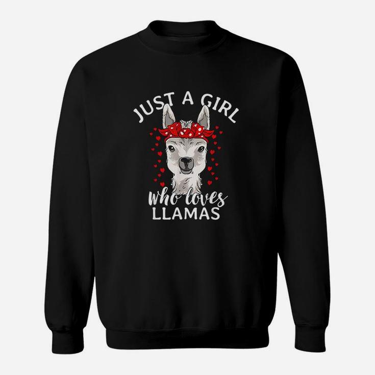 Just A Girl Who Loves Llamas Alpaca Lover Gift Girls Sweat Shirt