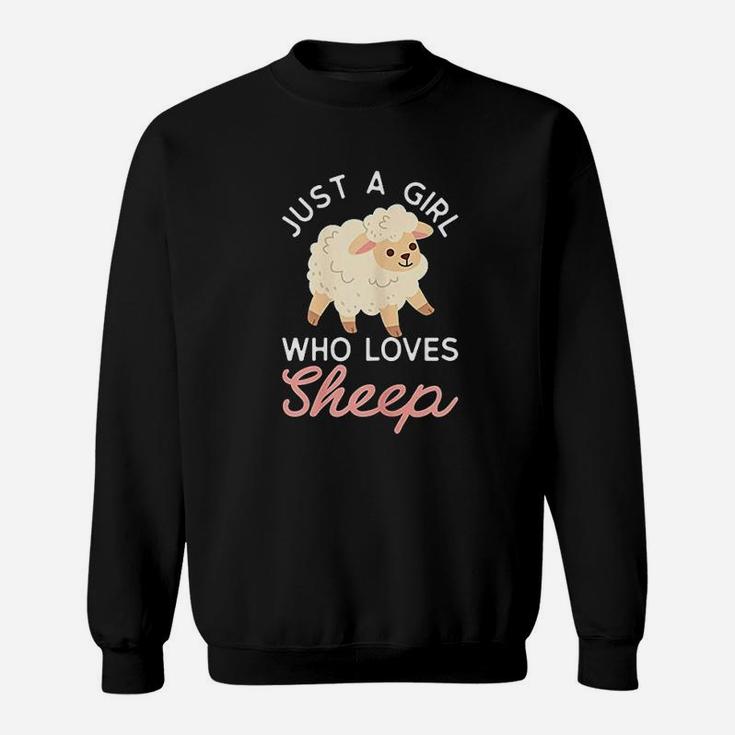 Just A Girl Who Loves Sheep Cute Sheep Design Sweatshirt
