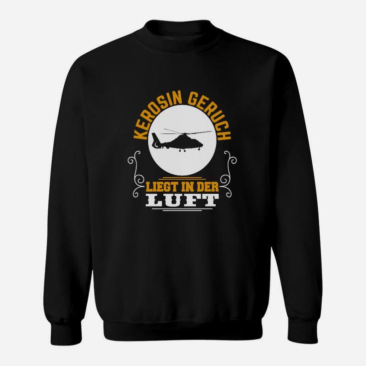 Kerosingeruch Sweatshirt mit Flugzeug, Schwarzes Tee für Luftfahrtfans