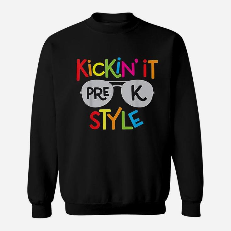 Kickin It Prek Style Kids Back To School Teacher Sweat Shirt