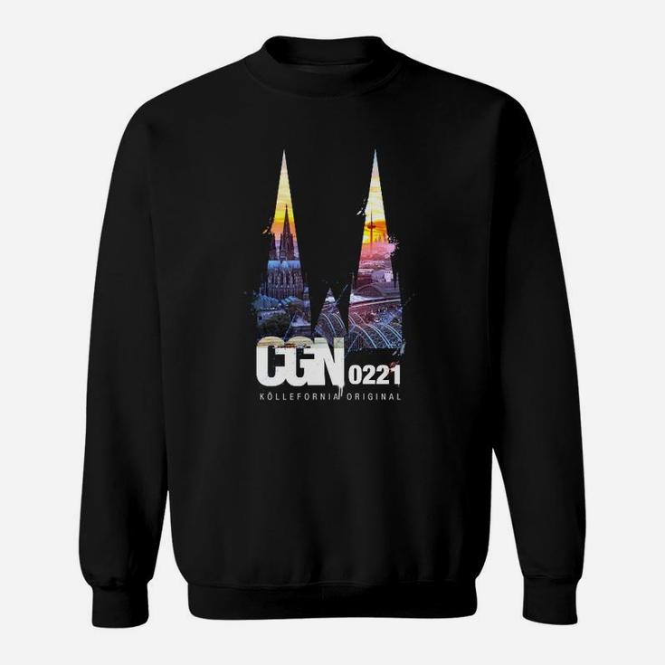 Kölner Dom & CGN 0221 Schwarzes Sweatshirt – Urbaner Stil Kollektion