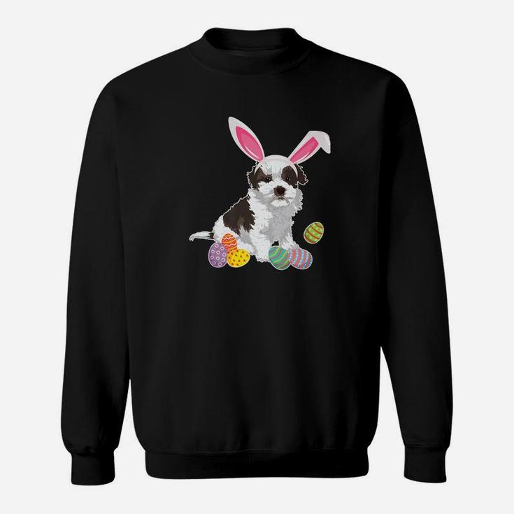 Kyileo Dog Bunny Rabbit Hat Playing Easter Eggs Happy Sweat Shirt