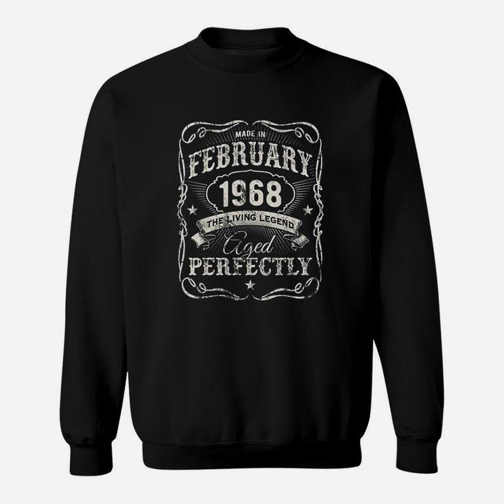 Legends Were Born In February 1968 Vintage 53rd Birthday  Sweat Shirt