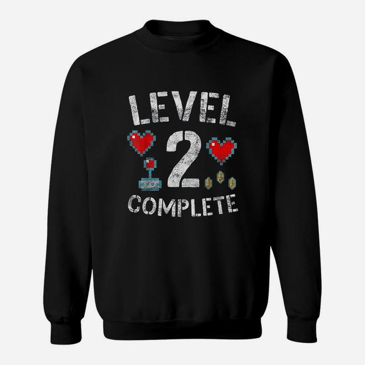 Level 2 Complete 2nd Wedding Anniversary Video Gamer Sweat Shirt