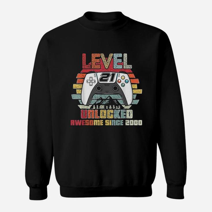 Level 21 Unlocked Video Gamer 21 Years Old Sweat Shirt