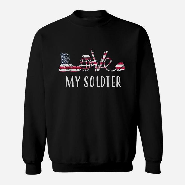 Love My Soldier Proud Us Army Mom Army Wife Sweat Shirt