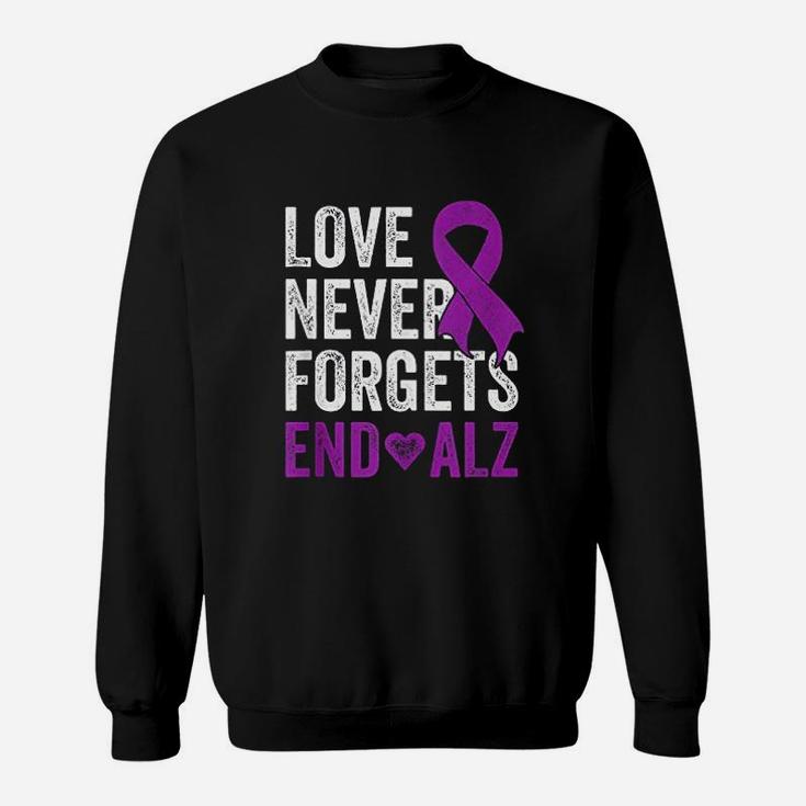Love Never Forgets Purple Ribbon Awareness Sweatshirt