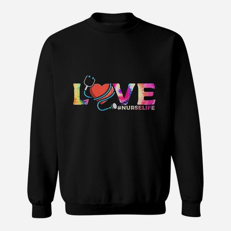 Love Nurse Life Tie Dye Nurse Superhero Nurse Nursing School Long Sleeve T Shirt Seseable UK