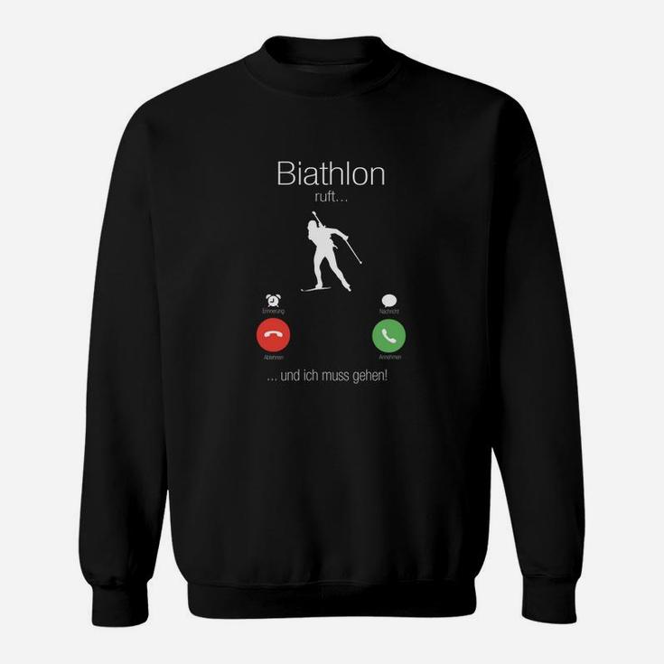 Lustiges Biathlon Sweatshirt Auf die Plätze, Los, Muss Gehen!