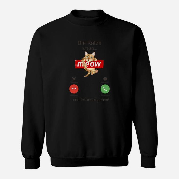 Lustiges Katzen-Sweatshirt Meow im Süßigkeiten-Stil, Wortspiel Tee