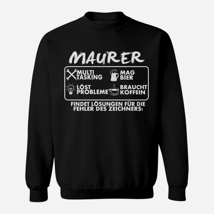 Lustiges Maurer Sweatshirt mit Bau-Sprüchen, Ideales für Bauarbeiter