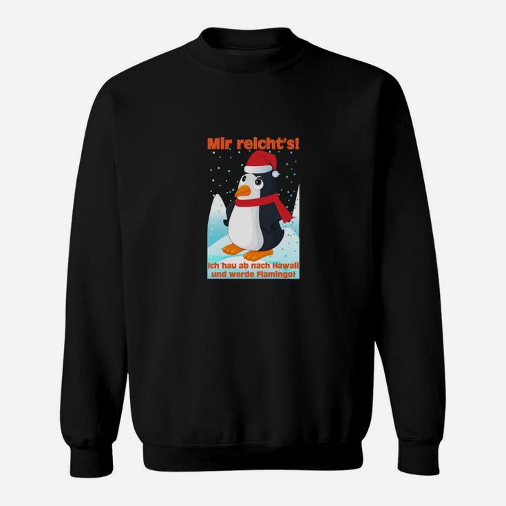 Lustiges Pinguin-Sweatshirt Mir reicht's! Ich geh schaukeln - Schwarz