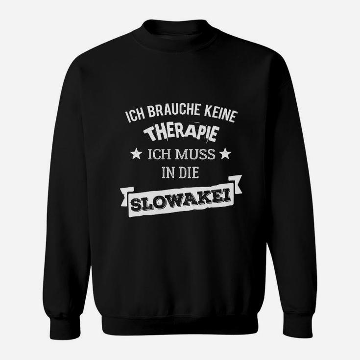 Lustiges Slowakei Therapie Herren Sweatshirt mit Spruch, Schwarz