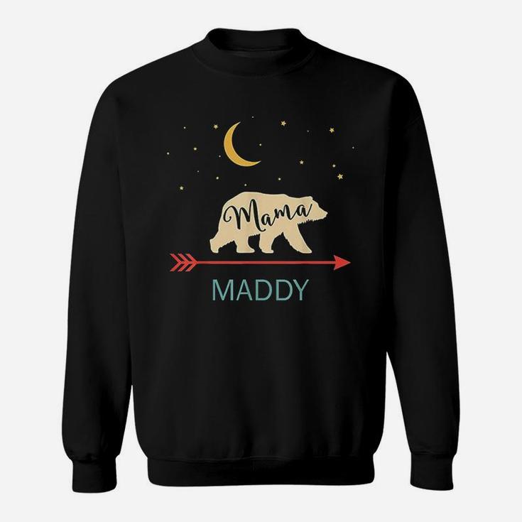 Maddy Name Gift Personalized Retro Mama Bear Sweat Shirt