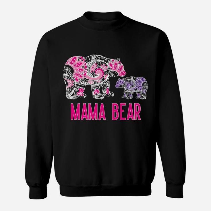 Mama Bear Floral Mama Bear Baby Bear Mandala Purple Sweat Shirt
