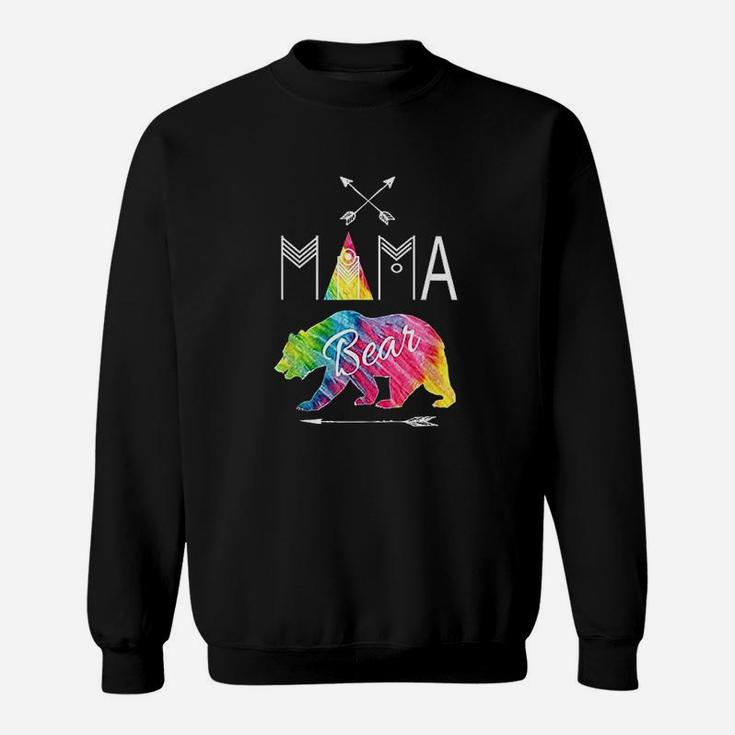 Mama Bear Tie Dye Matching Family Vacation And Camping Cool Sweat Shirt