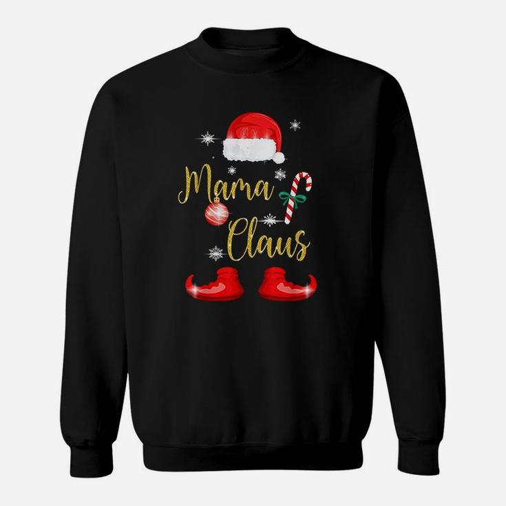Mama Santa Claus Funny Matching Family Christmas Candy Ball Sweat Shirt
