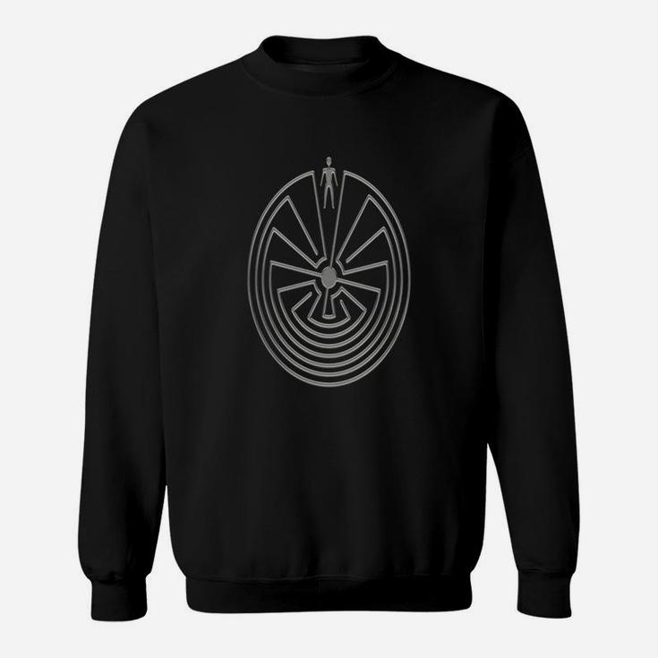 Man In The Maze Metal Silver Style Symbol Sweat Shirt