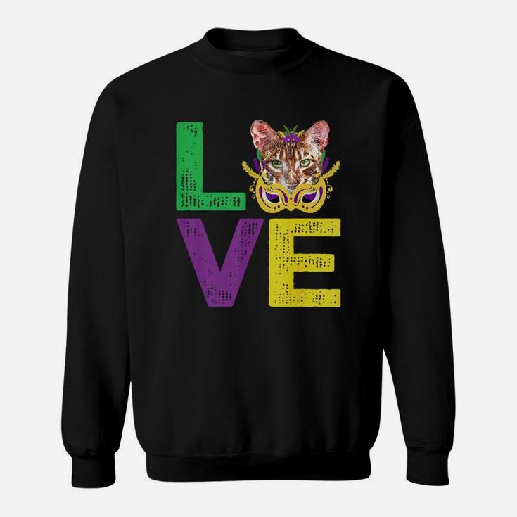 Mardi Gras Fat Tuesday Costume Love Toyger Funny Gift For Cat Lovers Sweat Shirt