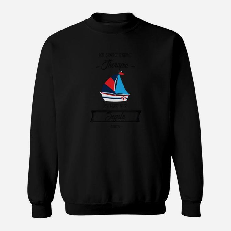 Maritimes Segelboot Herren Sweatshirt in Schwarz, Stilvolles Segler Tee