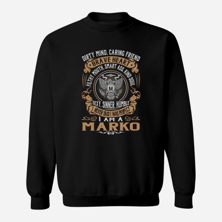 Marko Brave Heart Eagle Name Sweat Shirt