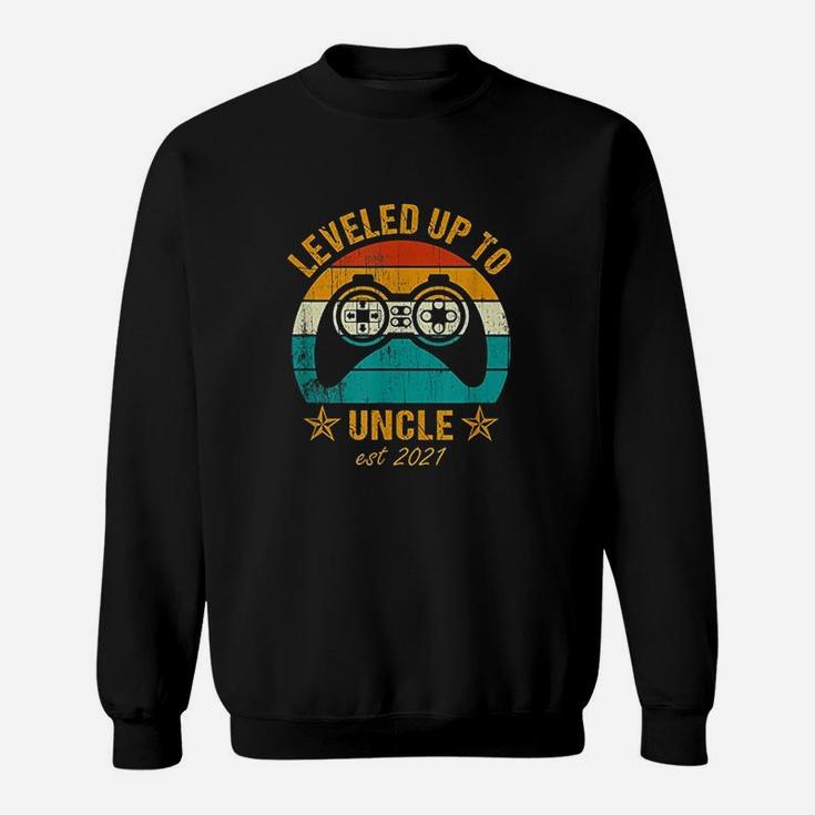 Men Leveled Up To Uncle 2021 Promoted To Uncle Vintage Gamer Sweat Shirt