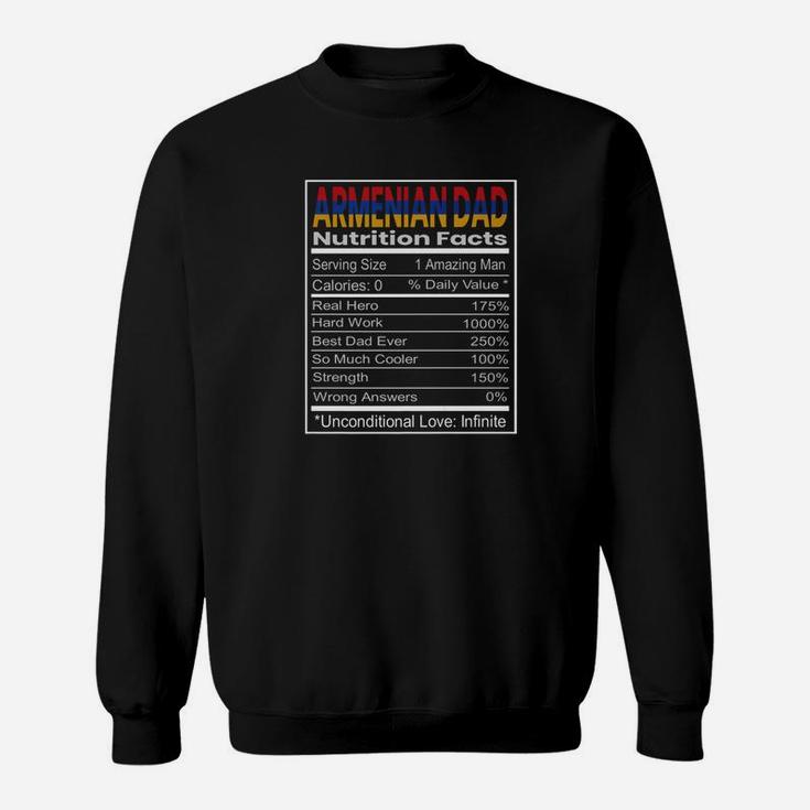 Mens Armenian Dad Nutrition Facts Fathers Day Gift Sweat Shirt
