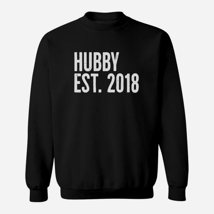 Mens Hubby Est 2018 T-shirt Husband Fiance Getting Married Sweat Shirt