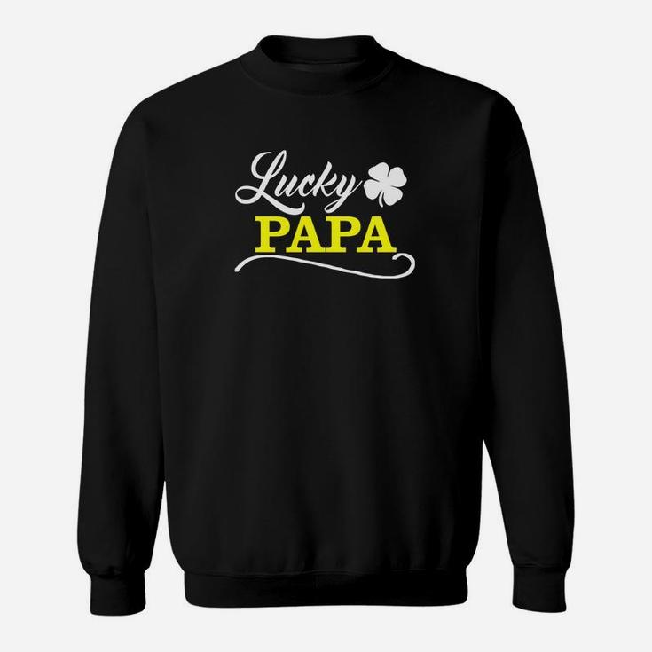 Mens Lucky Papa Fun Family Saint Patricks Day Holiday Sweat Shirt