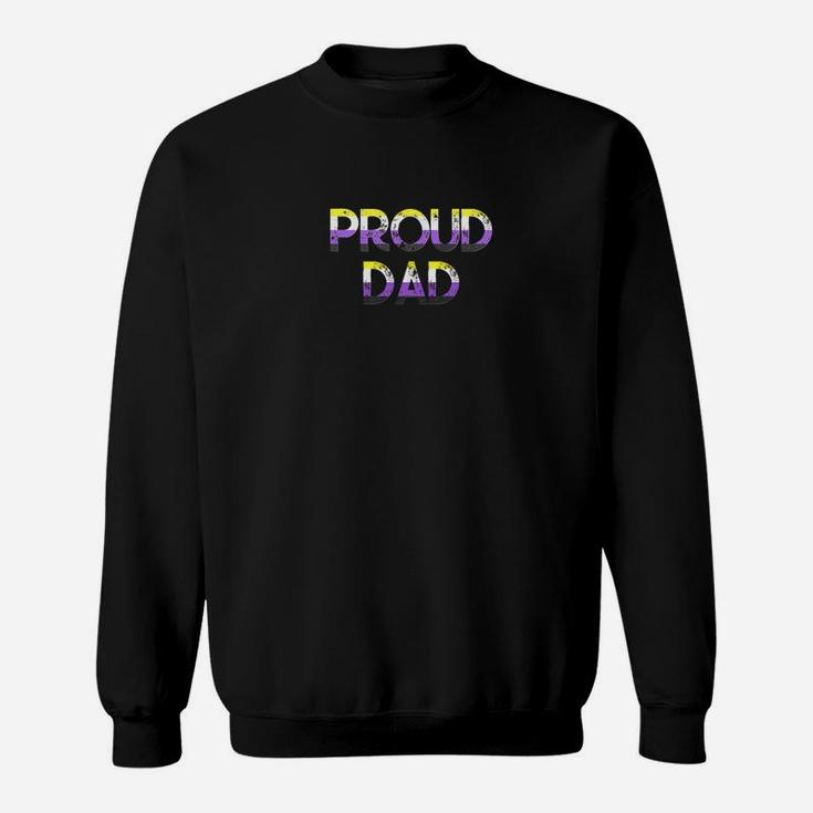 Mens Proud Dad Nonbinary Pride Flag Lgbt Fathers Day Shirt Sweat Shirt