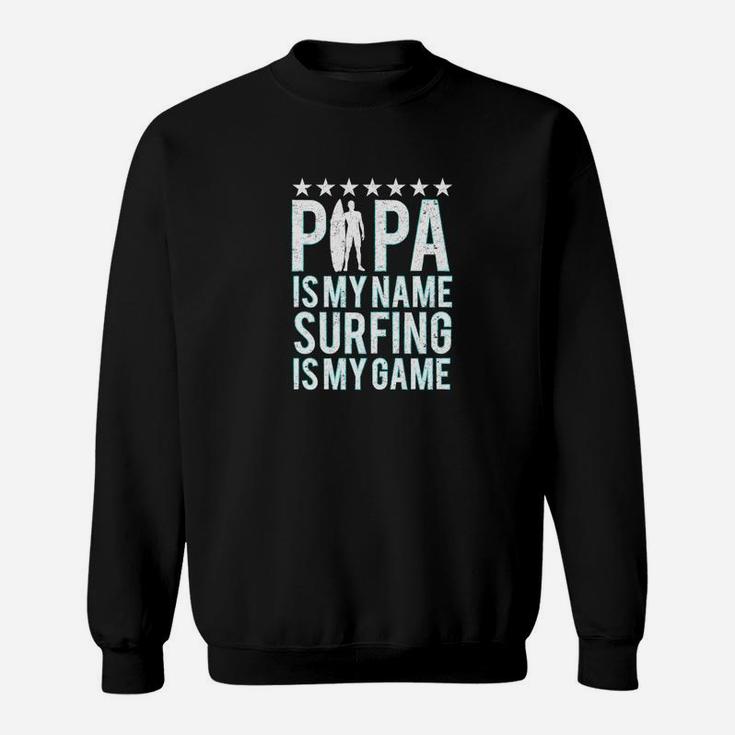 Mens Surfing Dad Gift Papa Surfer Fathers Day Beach Sweat Shirt
