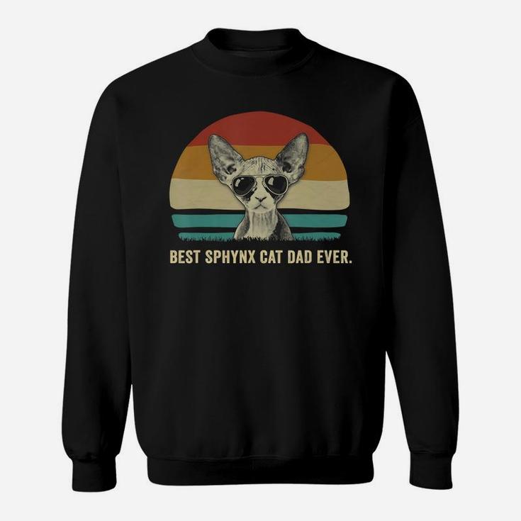 Mens Vintage Best Sphynx Cat Dad Ever Shirts Funny Gift T-shirt Sweat Shirt