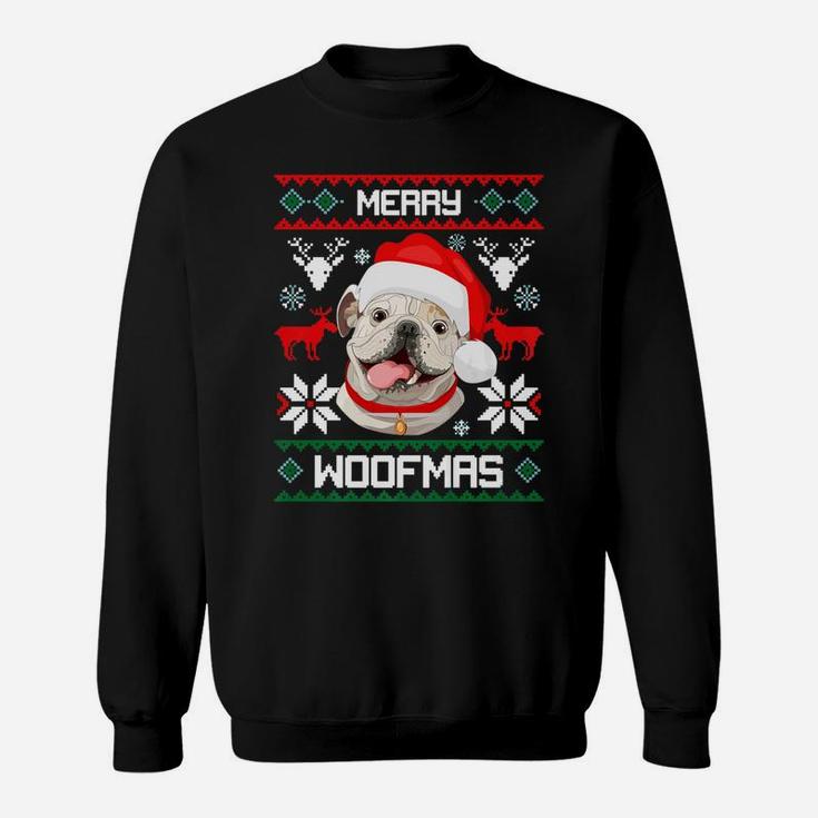 Merry Woofmas English Bulldog Christmas Dog Gift Sweat Shirt