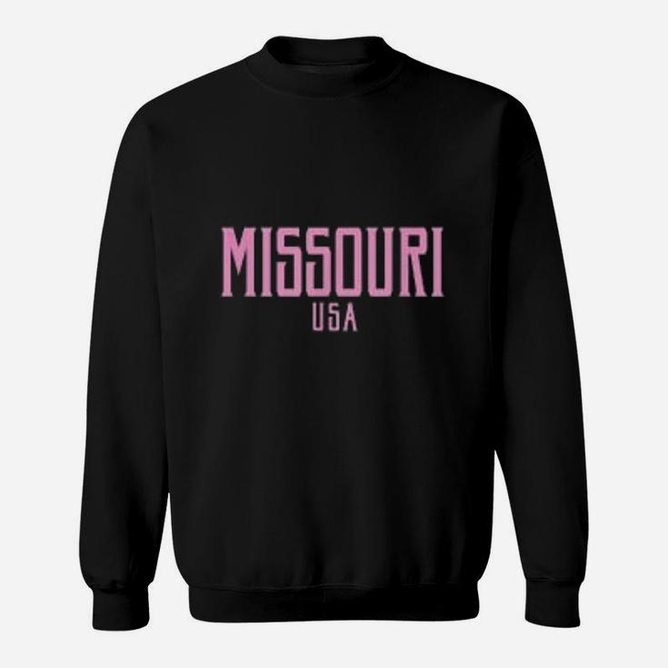 Missouri Usa Vintage Text Pink Print Sweat Shirt