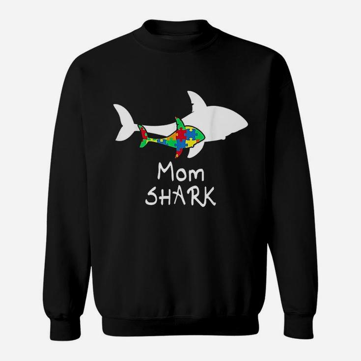 Mom Shark Puzzle Piece Cool Sweat Shirt