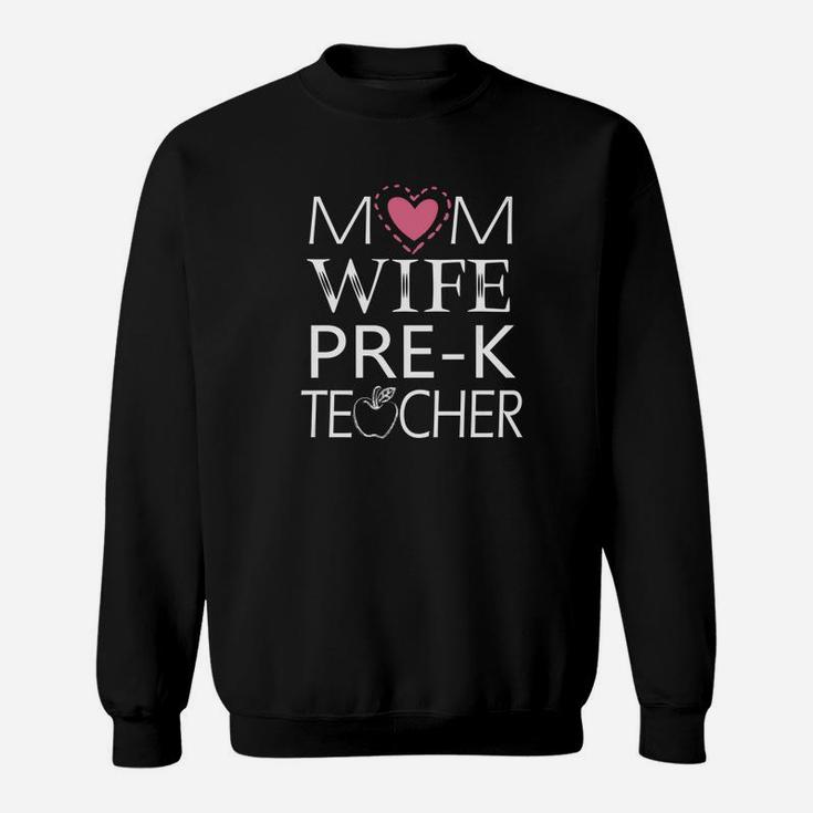 Mom Wife Prek Teacher Simple Art Sweat Shirt