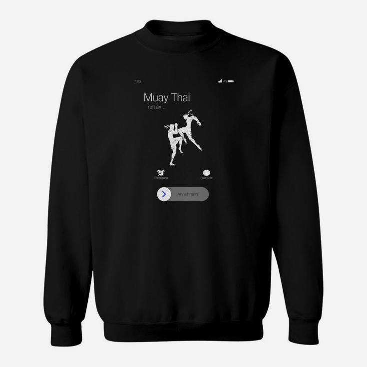 Muay Thai Kampfsport Sweatshirt in Schwarz, Herren Kampfkunst Tee