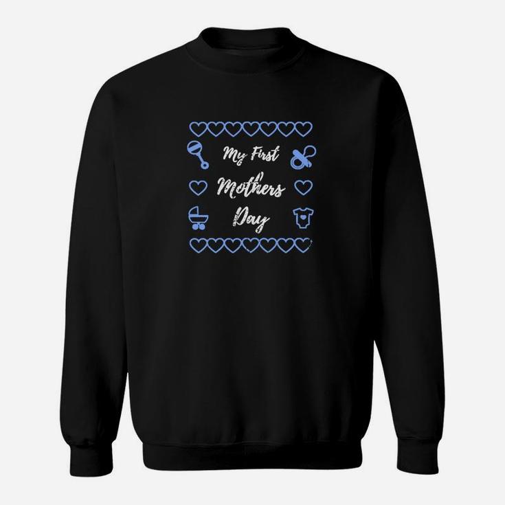 My First Mothers Day 2022 Cute Gif For New Moms Blue Sweat Shirt