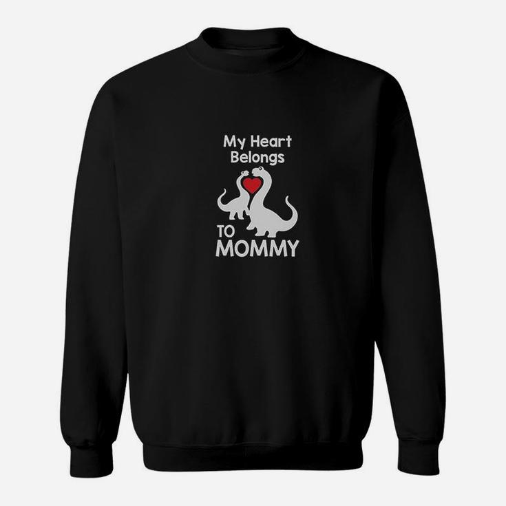 My Heart Belongs To Mommy Cute T-rex Love Mothers Day Kids Sweat Shirt