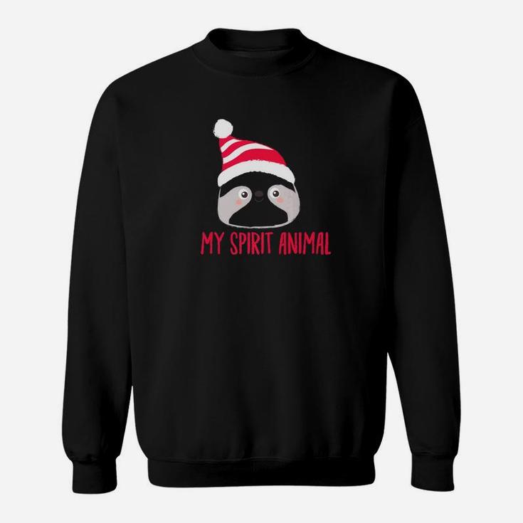 My Spirit Animal Sloth Christmas Hat Holiday Gift Sweat Shirt