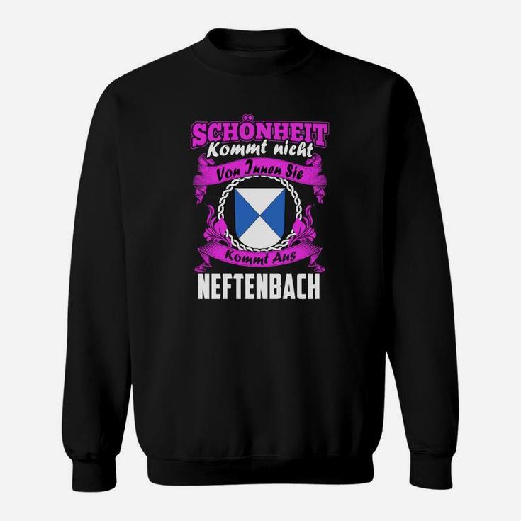 Neftenbach Spruch Schwarz Sweatshirt mit Emblem Design, Herrenmode